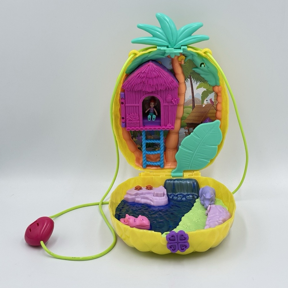 Polly Pocket Pineapple Purse Tropical Playset Includes 1 Figure Jungle Fun